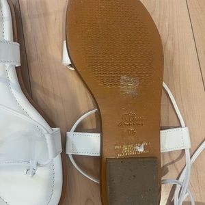 J crew lace up sandals, white. Size 9.5. Worn once.